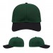 USA-made 6S Hunter Green-Black Cotton Duck baseball cap, virtual view, manufactured in Newark NJ