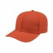 USA-made 6S Orange Cotton Duck baseball cap, 3q view, manufactured in Newark NJ
