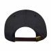 USA-made 6U Black Cotton Duck baseball cap, back view, manufactured in Newark NJ