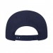 USA-made 6U Navy Cotton Duck baseball cap, back view, manufactured in Newark NJ