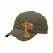 USA-made 6U Khaki Cotton Duck baseball cap, decorated view, manufactured in Newark NJ