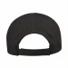 USA-made 6U Black Cotton Duck baseball cap, back view, manufactured in Newark NJ