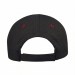USA-made 6U Black-Red Cotton Duck baseball cap, back view, manufactured in Newark NJ