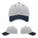 USA-made 6U White-Navy Cotton Duck baseball cap, virtual view, manufactured in Newark NJ