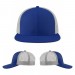 USA-made 6H Royal Blue-Light Gray Polycotton Twill baseball cap, virtual view, manufactured in Newark NJ