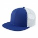 USA-made 6H Royal Blue-White Polycotton Twill baseball cap, 3q view, manufactured in Newark NJ