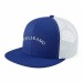 USA-made 6H Royal Blue-White Polycotton Twill baseball cap, decorated view, manufactured in Newark NJ