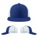 USA-made 6H Royal Blue-White Polycotton Twill baseball cap, virtual view, manufactured in Newark NJ