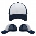 USA-made 6L White-Navy Polycotton Twill baseball cap, virtual view, manufactured in Newark NJ