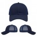 USA-made 6L Navy Polycotton Twill baseball cap, virtual view, manufactured in Newark NJ