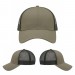 USA-made 6L Khaki-Black Polycotton Twill baseball cap, virtual view, manufactured in Newark NJ