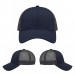 USA-made 6L Navy Polycotton Twill baseball cap, virtual view, manufactured in Newark NJ