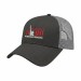 USA-made 6L Dark Gray-Light Gray Polycotton Twill baseball cap, decorated view, manufactured in Newark NJ