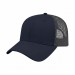 USA-made 6L Navy Polycotton Twill baseball cap, 3q view, manufactured in Newark NJ