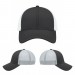 USA-made 6L Dark Gray-White Polycotton Twill baseball cap, virtual view, manufactured in Newark NJ