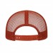 USA-made 6S Black-Orange Polycotton Twill baseball cap, back view, manufactured in Newark NJ