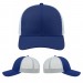 USA-made 6S Royal Blue-White Polycotton Twill baseball cap, virtual view, manufactured in Newark NJ