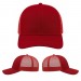 USA-made 6S Red Polycotton Twill baseball cap, virtual view, manufactured in Newark NJ