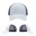 USA-made 6U White-Navy Polycotton Twill baseball cap, virtual view, manufactured in Newark NJ