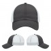 USA-made 6U Dark Gray-White Polycotton Twill baseball cap, virtual view, manufactured in Newark NJ
