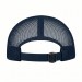 USA-made 6U White-Navy Polycotton Twill baseball cap, back view, manufactured in Newark NJ