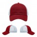USA-made 6U Red-White Polycotton Twill baseball cap, virtual view, manufactured in Newark NJ