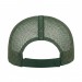 USA-made 6U Hunter Green Polycotton Twill baseball cap, back view, manufactured in Newark NJ