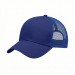 USA-made 6U Royal Blue Polycotton Twill baseball cap, 3q view, manufactured in Newark NJ