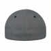 USA-made 6L Light Gray-Black Cotton Spandex baseball cap, back view, manufactured in Newark NJ