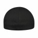 USA-made 6S Black Cotton Spandex baseball cap, back view, manufactured in Newark NJ