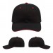 USA-made 6S Black-Red Cotton Spandex baseball cap, virtual view, manufactured in Newark NJ