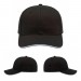 USA-made 6S Black-White Cotton Spandex baseball cap, virtual view, manufactured in Newark NJ