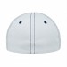 USA-made 6S White-Navy Cotton Spandex baseball cap, back view, manufactured in Newark NJ