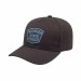 USA-made 6S Dark Gray Cotton Spandex baseball cap, decorated view, manufactured in Newark NJ