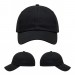 USA-made 6U Black Cotton Spandex baseball cap, virtual view, manufactured in Newark NJ