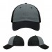 USA-made 6U Light Gray-Black Cotton Spandex baseball cap, virtual view, manufactured in Newark NJ