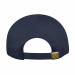 USA-made 6H Navy Polycotton Twill baseball cap, back view, manufactured in Newark NJ
