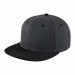 USA-made 6H Dark Gray-Black Polycotton Twill baseball cap, 3q view, manufactured in Newark NJ