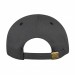 USA-made 6H Dark Gray-Black Polycotton Twill baseball cap, back view, manufactured in Newark NJ