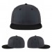 USA-made 6H Dark Gray-Black Polycotton Twill baseball cap, virtual view, manufactured in Newark NJ