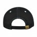 USA-made 6H Black-White Polycotton Twill baseball cap, back view, manufactured in Newark NJ