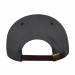 USA-made 6H Dark Gray-Black Polycotton Twill baseball cap, back view, manufactured in Newark NJ