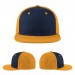 USA-made 6H Navy-Athletic Gold Polycotton Twill baseball cap, virtual view, manufactured in Newark NJ
