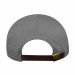 USA-made 6H Light Gray Polycotton Twill baseball cap, back view, manufactured in Newark NJ