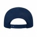 USA-made 6H Navy Polycotton Twill baseball cap, back view, manufactured in Newark NJ