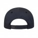 USA-made 6H Dark Gray-Black Polycotton Twill baseball cap, back view, manufactured in Newark NJ