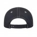 USA-made 6H Dark Gray-White Polycotton Twill baseball cap, back view, manufactured in Newark NJ