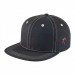 USA-made 6H Dark Gray-White Polycotton Twill baseball cap, decorated view, manufactured in Newark NJ
