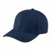 USA-made 6H Navy Polycotton Twill baseball cap, 3q view, manufactured in Newark NJ