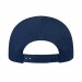 USA-made 6H Navy Polycotton Twill baseball cap, back view, manufactured in Newark NJ